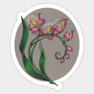 Edison Bulb Orchids Sticker